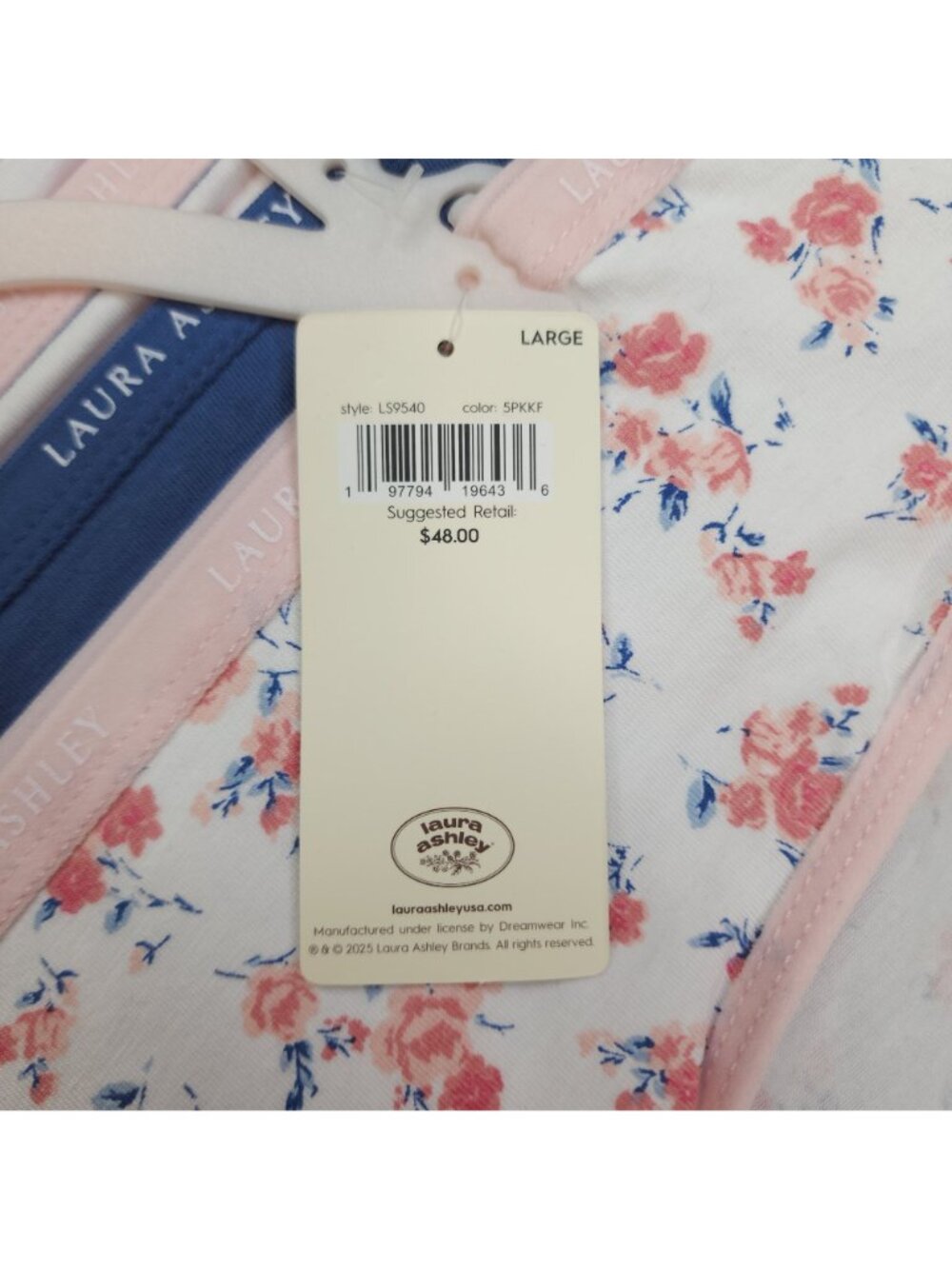 Laura Ashley Womens Tag-Free 5-Pack Cotton Spandex Panties L Floral Solid Prints - Picture 4 of 11